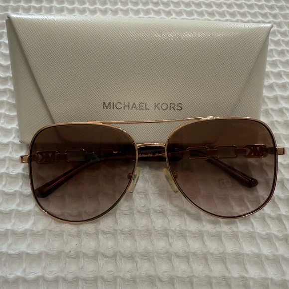 Michael Kors Brown Aviator Sunglasses - Picture 1 of 7